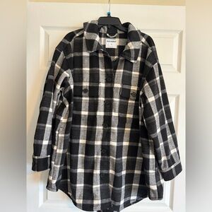 Old Navy Black and White Plaid Shacket